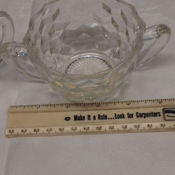 3 pc. Antique,1928, FOSTORIA“American” Pattern #2056, Creamer, Sugar, & dish. - Picture 9 of 13